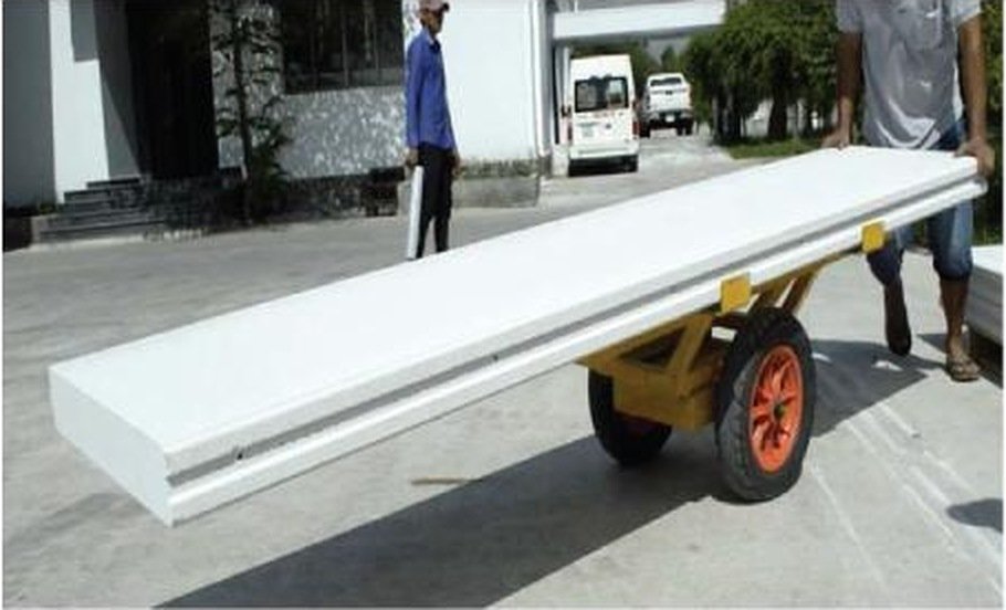 Vận chuyển tấm ALC dài bằng xe đẩy chuyên dụng