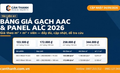 Bảng giá Gạch AAC & Panel ALC 2026