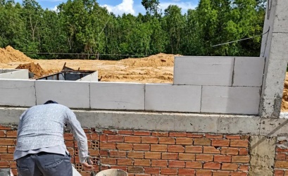 Chi phí xây và tô hai mặt 1 m² tường AAC