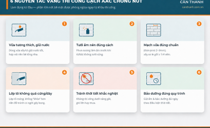 Thi Công Gạch AAC Không Bị Nứt: 6 Nguyên Tắc Vàng Về Vữa, Tưới Ẩm & Bảo Dưỡng